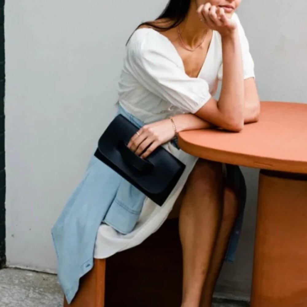 NWT ABLE Mare Handle Clutch Leather: Black (WS Exclusive) Retail Price $98.00